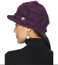 Unisex Woven Solid Wollen Cap  - Purple, Free Size