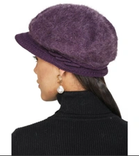 Unisex Woven Solid Wollen Cap  - Purple, Free Size