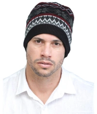 Men's Wollen Cap  - Black, Free Size