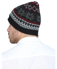 Men's Wollen Cap  - Black, Free Size