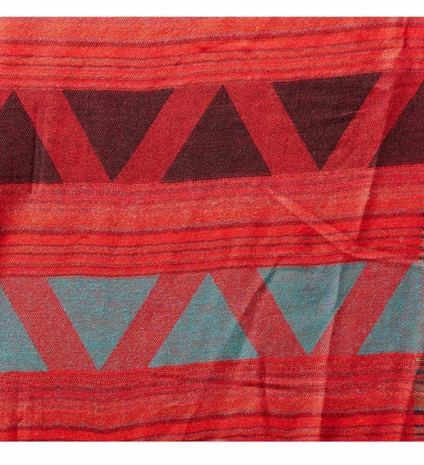 Acrylic Blend Printed Shawl - Red, 80