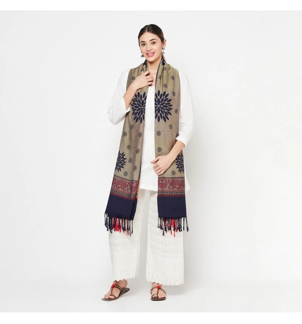 Acrylic Blend Floral Printed Shawl - 80