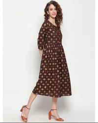 NKS Women's Cotton Printed Dress - S