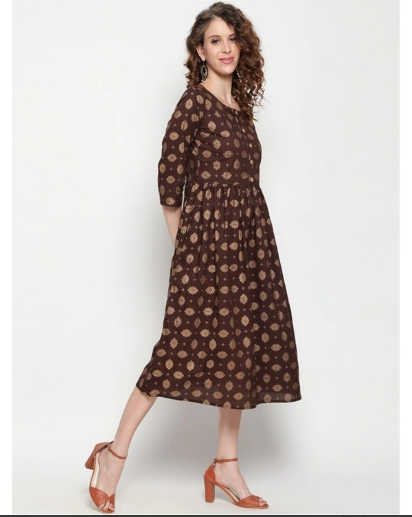 NKS Women's Cotton Printed Dress - S