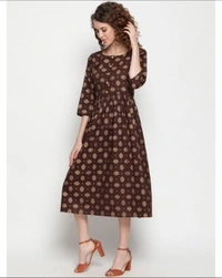 NKS Women's Cotton Printed Dress - S