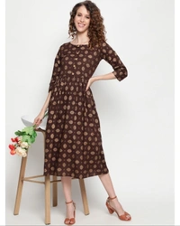 NKS Women's Cotton Printed Dress - S