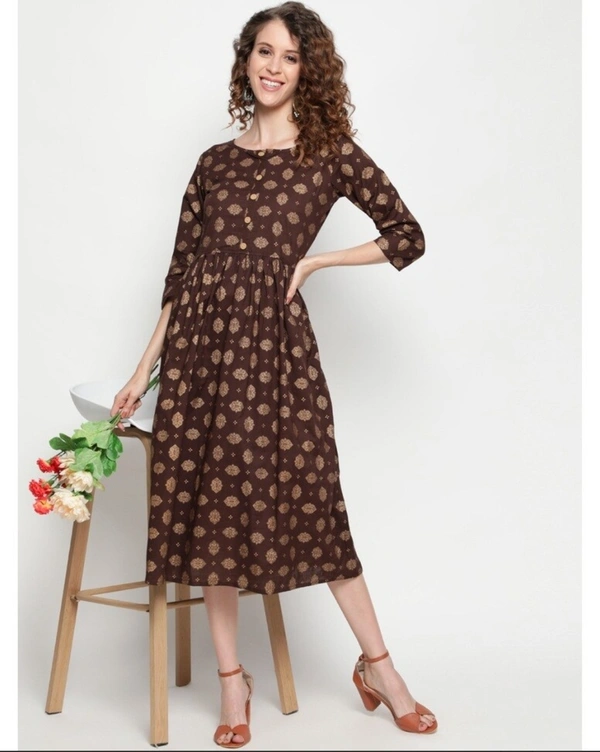 NKS Women's Cotton Printed Dress - S