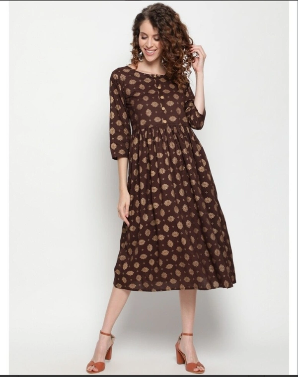 NKS Women's Cotton Printed Dress - S