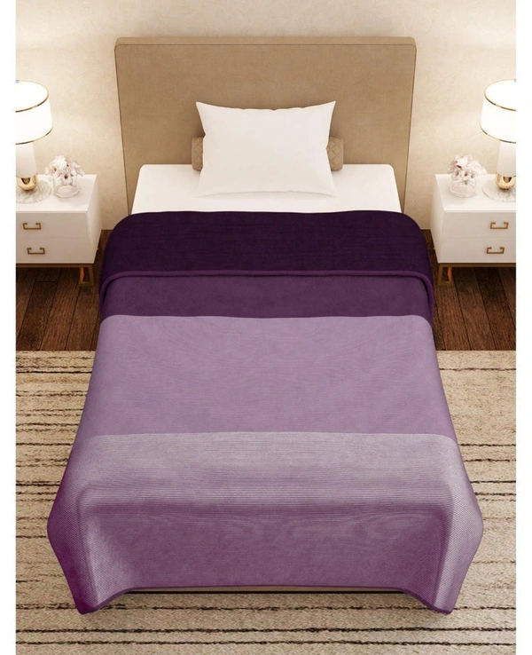 Story@Home 400 GSM Mink Single Flannel Blanket - Single 60 x 92 inch, Purple