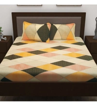 Story@Home Metope 186 TC 1 Double Bedsheet with 2 Pillow covers - Double ( 250 x 225 cm)
