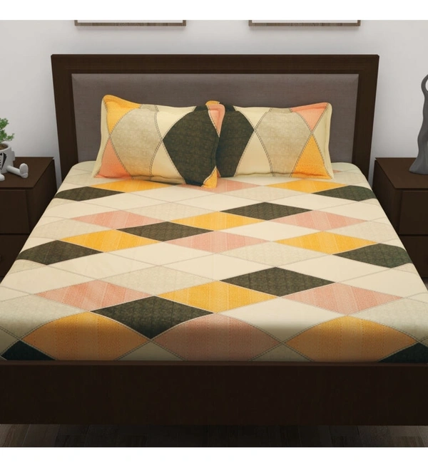 Story@Home Metope 186 TC 1 Double Bedsheet with 2 Pillow covers - Double ( 250 x 225 cm)