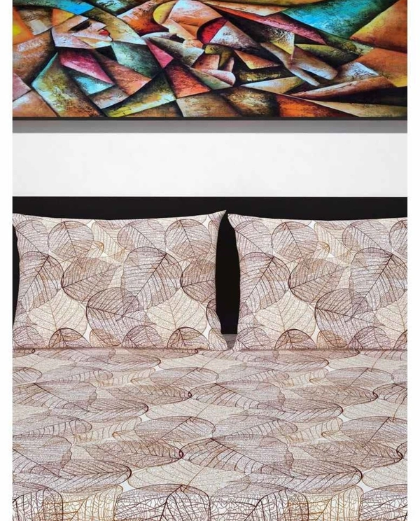 Divine Casa 152TC 100% Pure Cotton Double Bedsheet With 2 Pillow Covers - King Size - 270 x 270 cm