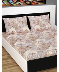 Divine Casa 152TC 100% Pure Cotton Double Bedsheet With 2 Pillow Covers - King Size - 270 x 270 cm