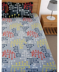 Bedspun 120 TC Cotton 1 Double Bedsheet with 2 Pillow covers - Double Bedsheet - 225 x 235 cm