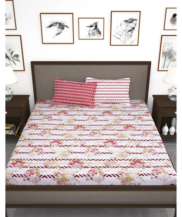 Story@Home Myra 186 TC Cotton 1 Double Bedsheet with 2 Pillow covers - Double Bedsheet - 225 x 250 cm