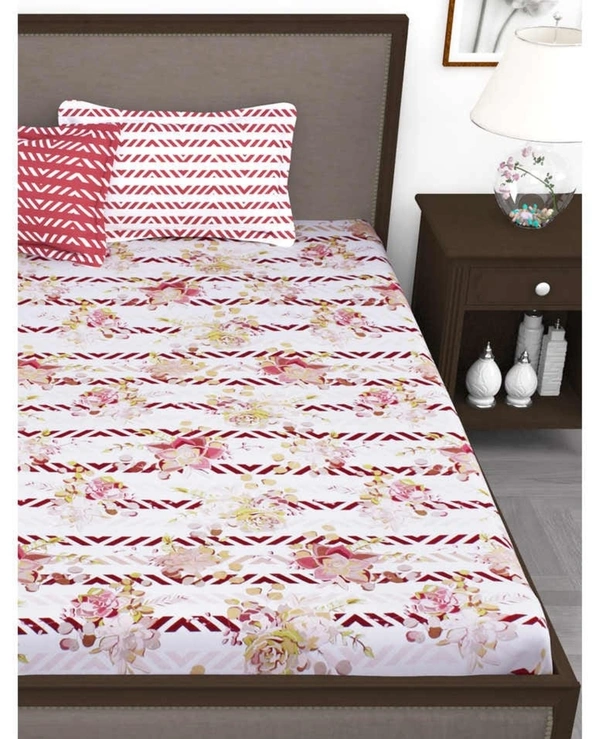 Story@Home Myra 186 TC Cotton 1 Double Bedsheet with 2 Pillow covers - Double Bedsheet - 225 x 250 cm