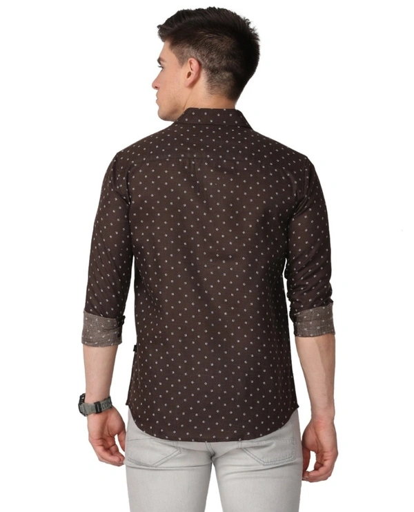 Pine Republic Mens Textured PolyCotton Casual Full Sleevs Shirt - XL