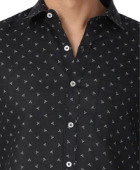 Pine Republic Mens Textured PolyCotton Casual Full Sleevs Shirt - S