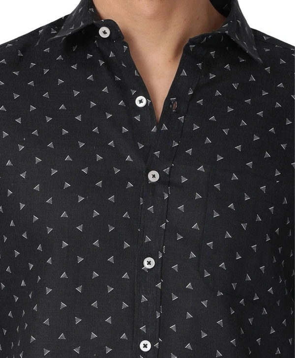 Pine Republic Mens Textured PolyCotton Casual Full Sleevs Shirt - S