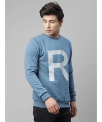 Rigo Men's Full Sleevs Fleece Typography Sweatshirt - L
