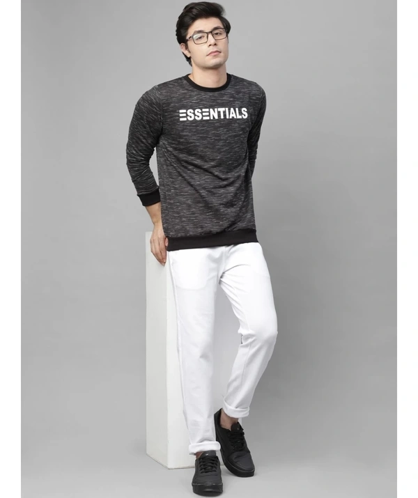 Rigo Men's Full Sleevs Fleece Typography Sweatshirt - L