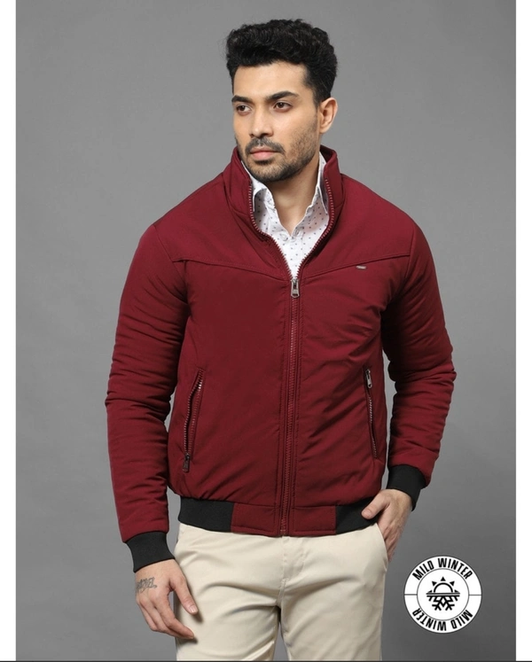 Altair Men's Solid Front Zip 120GSM Padded Full Sleevs Casual Jacket - M