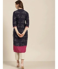 JPK Women's Self Design Straight Kurta - Blue - M