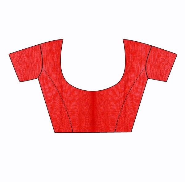 Pehnava Fashionable Georgette Printed Sari - Red - Standard