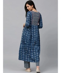 Women's Rayon Kurta & Plazzo Set - Blue - L