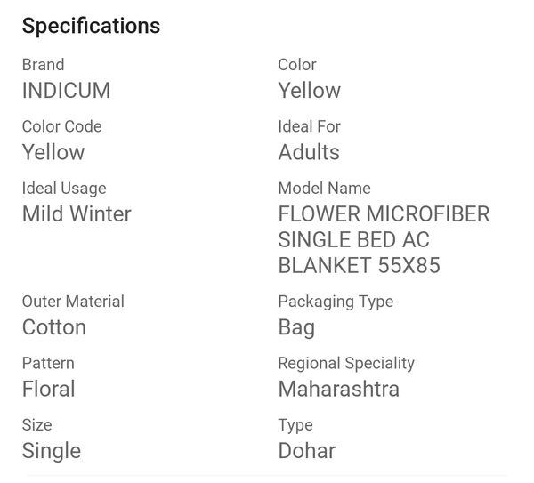 Indicum Flower Microfiber Single Bed AC Dohar  - Single 55 x 85 inch