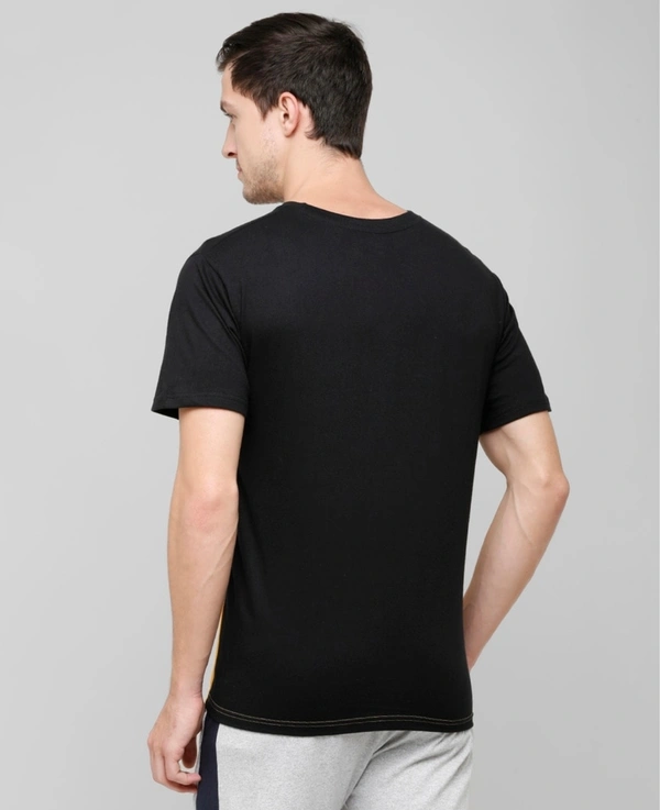 Men's Blended Colour Blocked Slim Fit Half Sleeves TShirt - Yellow - M