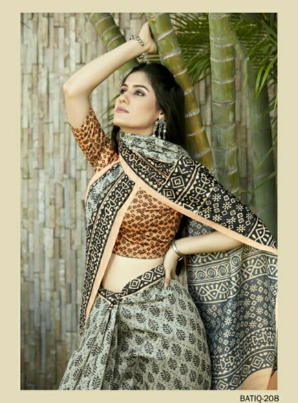 Pehnava Beautiful Chanderi Cotton Silk Saree With Blouse - Pink, 6.3 mtrs w/blouse