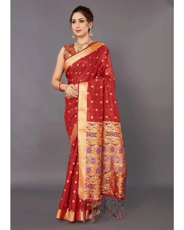 Premium Handloom Cotton Silk Saree With Blouse - Teal, 6.3 mtrs w/blouse