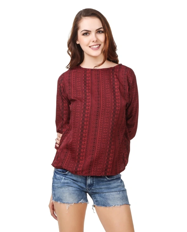 Pehnava Printed Casual Crepe Regular Fit Top  - S