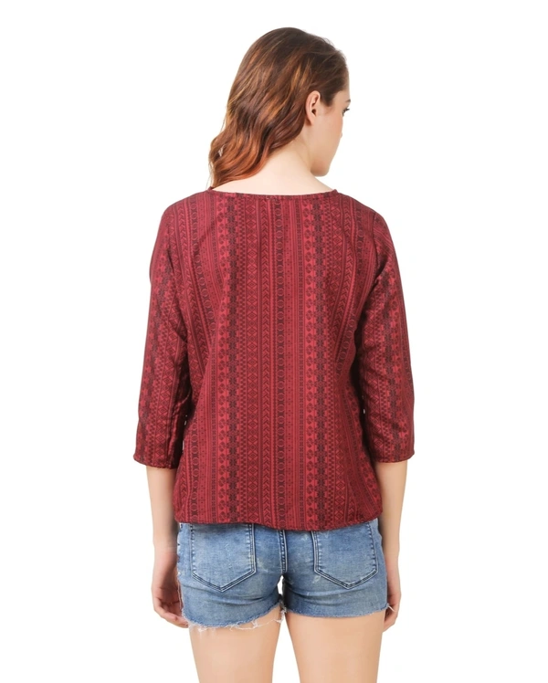 Pehnava Printed Casual Crepe Regular Fit Top  - S