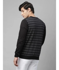 Rigo Men's Mandarin Collar Stripped Sweatshirt  - M