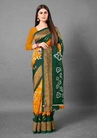 Pehnava Fine Art Lichi Silk Saree W/blouse - Red-Black, 6.3 mtrs w/blouse