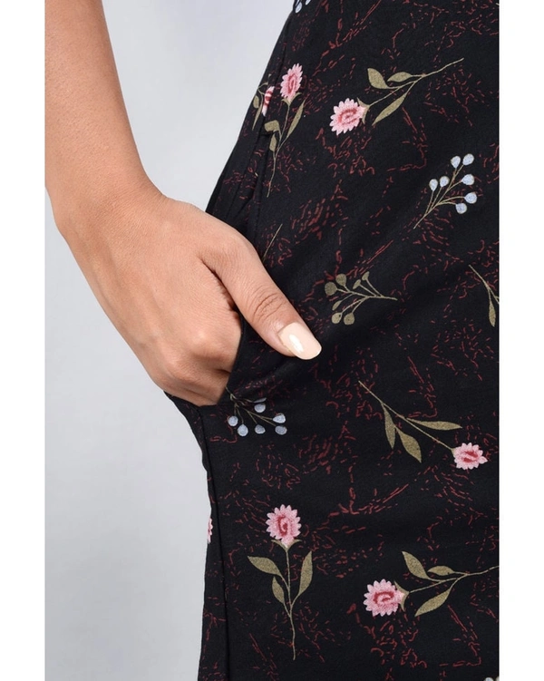 Pure Dull Cotton Printed Full Length Women's Nighty  - XXL