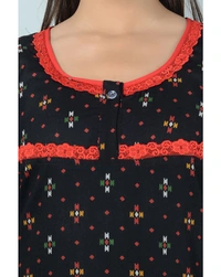 SuperSoft Cotton Viscose Printed Long Nighti For Women - L