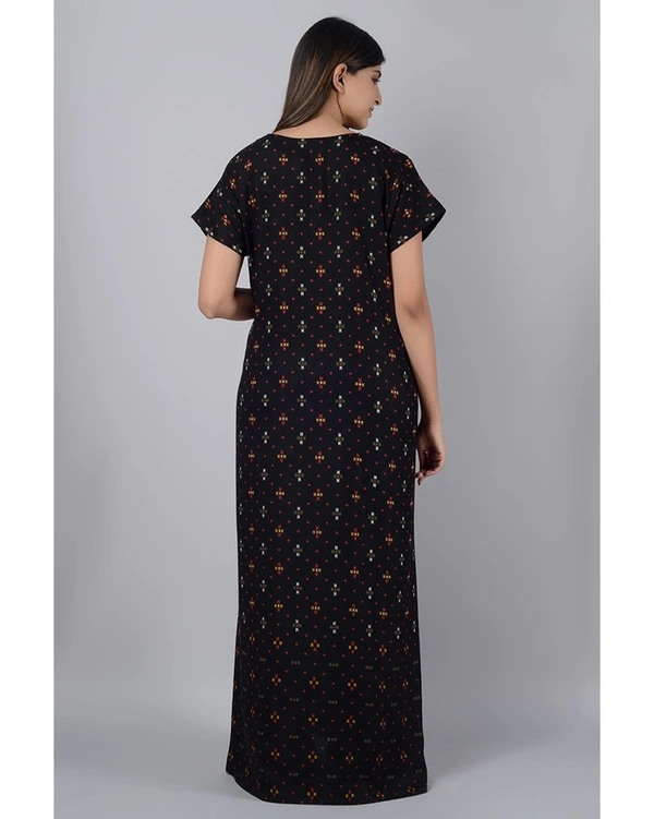SuperSoft Cotton Viscose Printed Long Nighti For Women - L