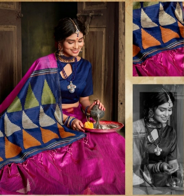 Premium Cotton Silk Embroidered Saree With Blouse - 6.3 mtrs w/blouse