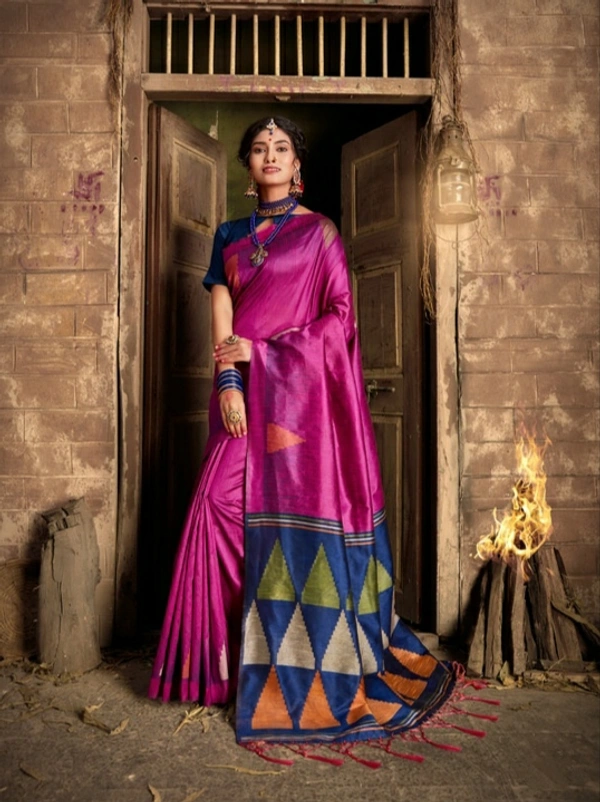 Premium Cotton Silk Embroidered Saree With Blouse - 6.3 mtrs w/blouse
