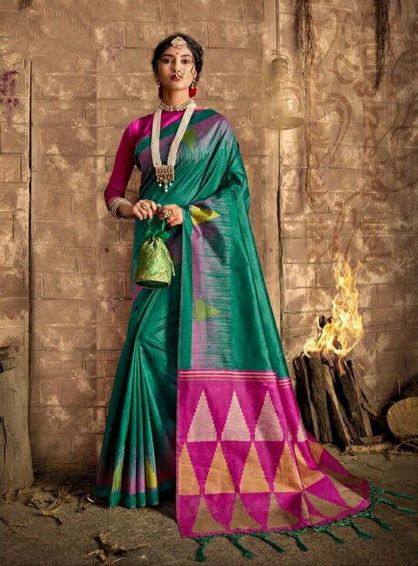 Premium Cotton Silk Embroidered Saree With Blouse - 6.3 mtrs w/blouse