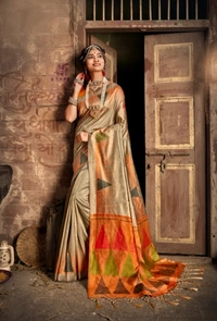 Premium Cotton Silk Embroidered Saree With Blouse - 6.3 mtrs w/blouse