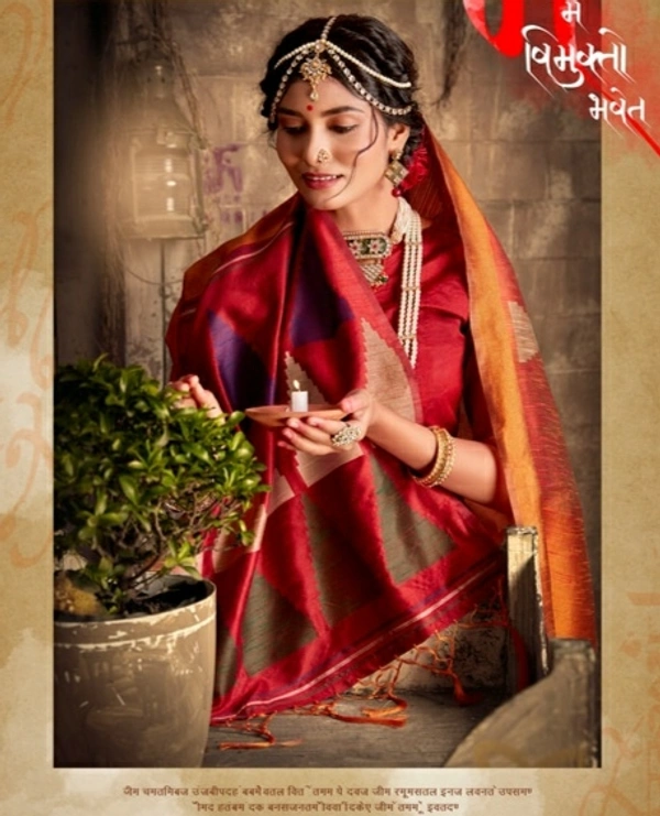 Premium Cotton Silk Embroidered Saree With Blouse - 6.3 mtrs w/blouse