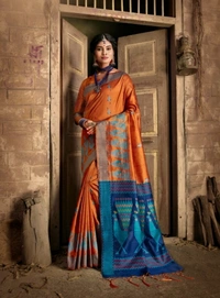 Premium Cotton Silk Embroidered Saree With Blouse - 6.3 mtrs w/blouse