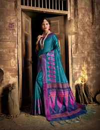 Premium Cotton Silk Embroidered Saree With Blouse - 6.3 mtrs w/blouse