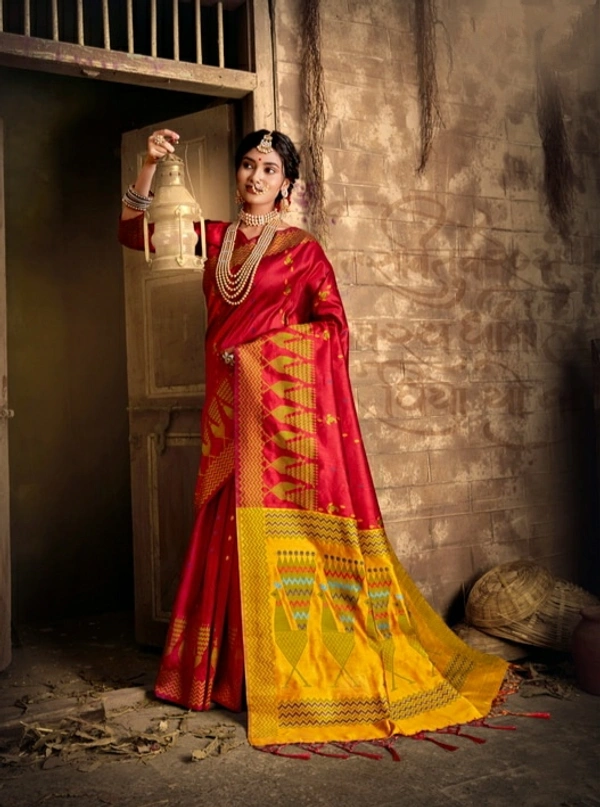Premium Cotton Silk Embroidered Saree With Blouse - 6.3 mtrs w/blouse