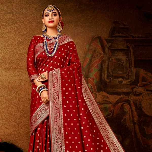 Superfine Banarsi Silk Saree With Blouse - 6.3 mtrs w/blouse