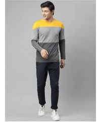 Rigo Men's Slim Fit Cotton Full Sleeves Casual T-shirt - S
